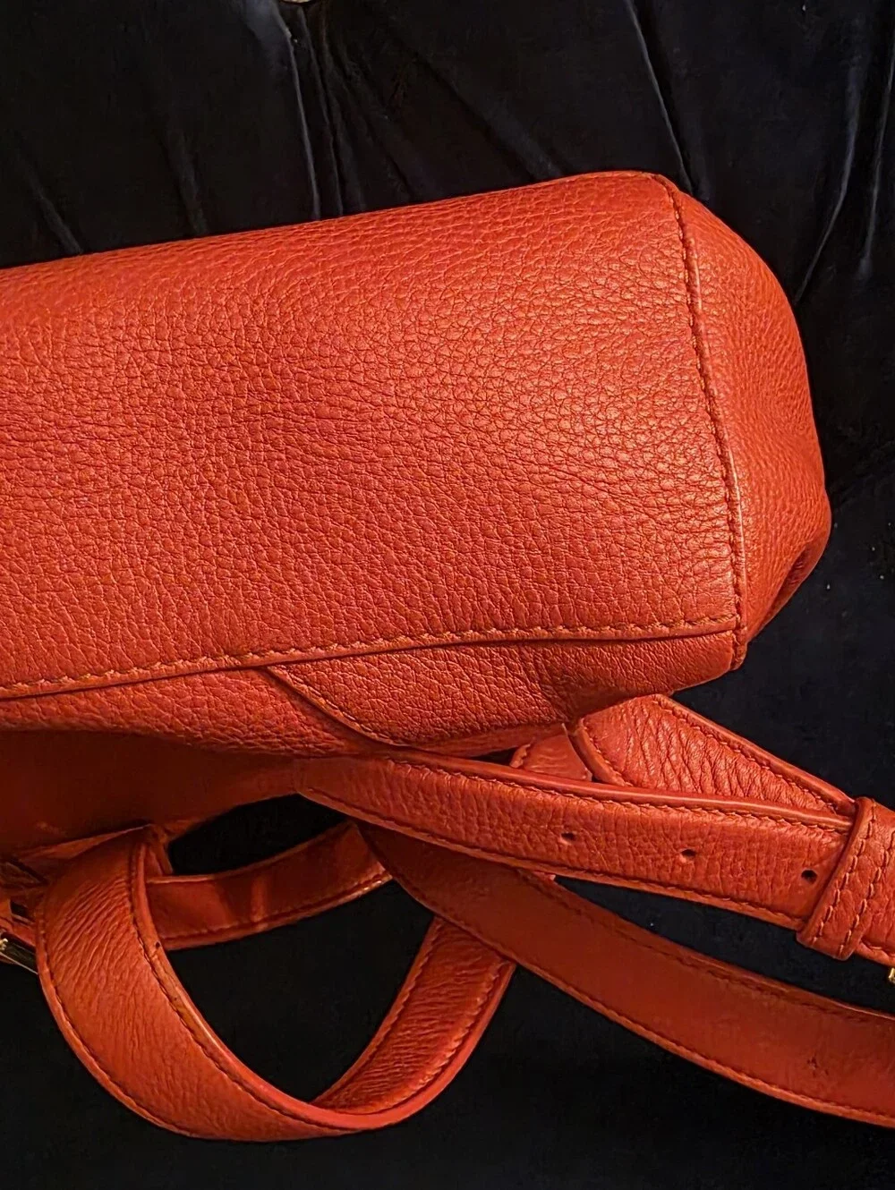 TORY BURCH Britten Leather Backpack in Poppy Red